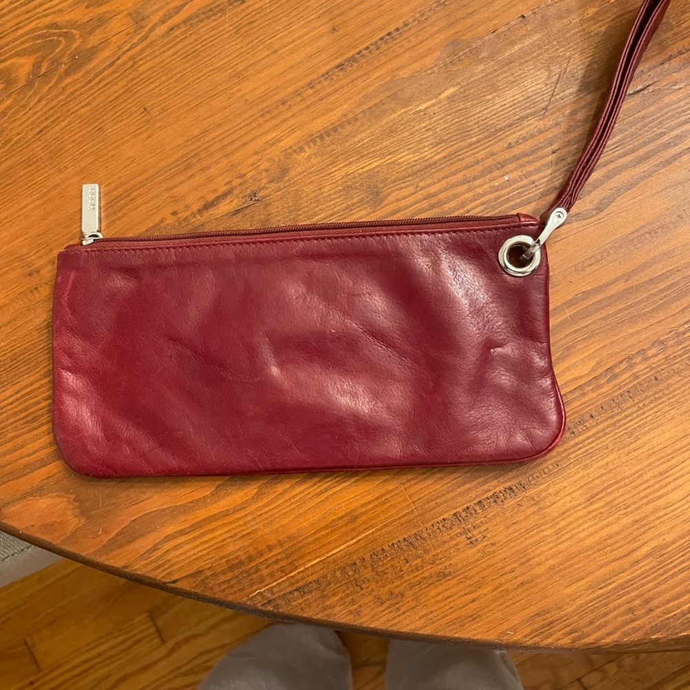 HOBO Burgundy Leather Wristlet - Picture 2 of 4